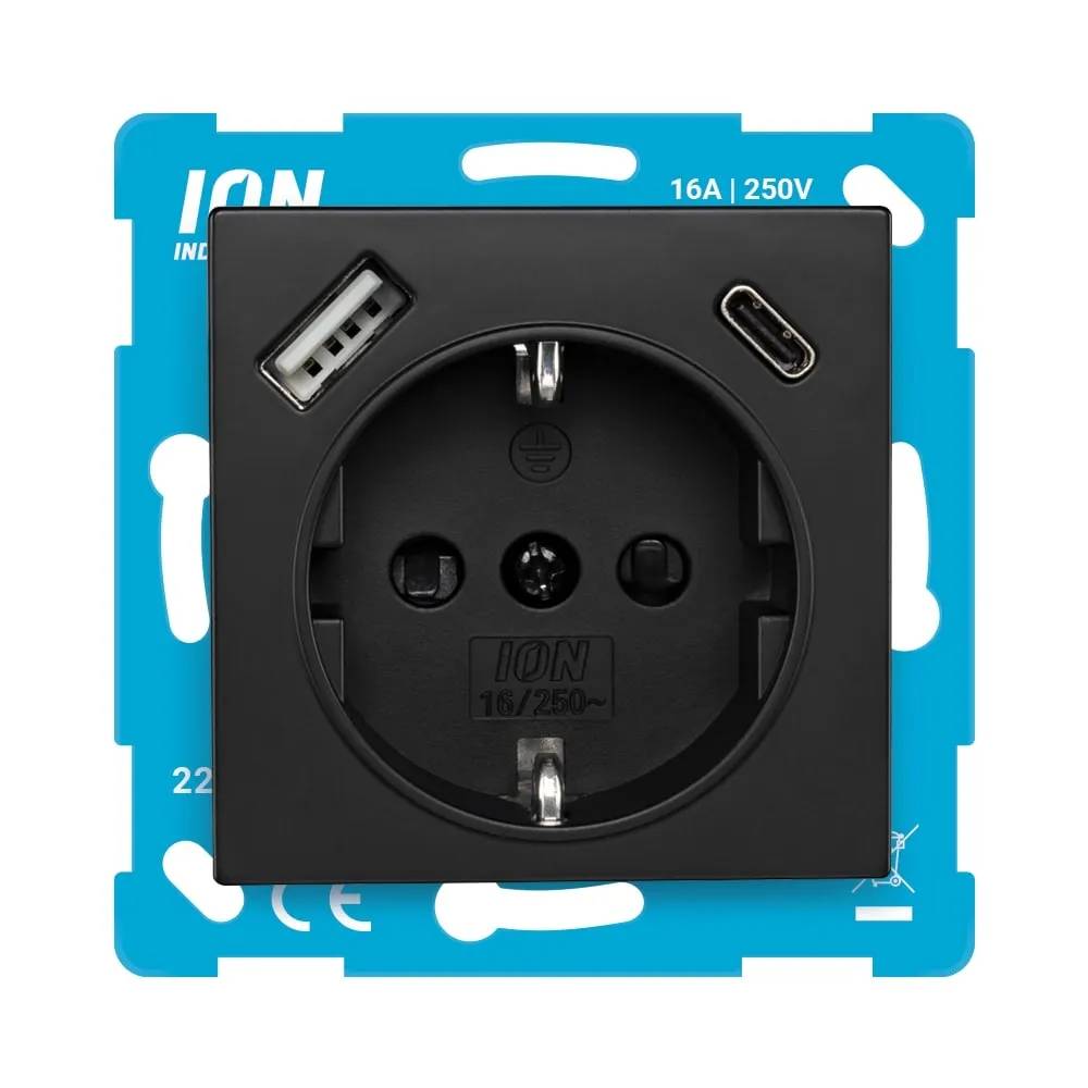 WCD RA 1V + USB A & C + aanraakbev. V1/J1 Mat Zwart-0