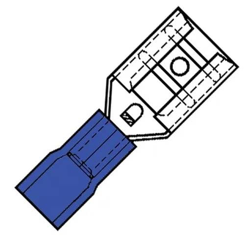 Kabelschoen vlakstekerhuls 1.5-2.5mm² - 100 - stuk(s) - blauw-0