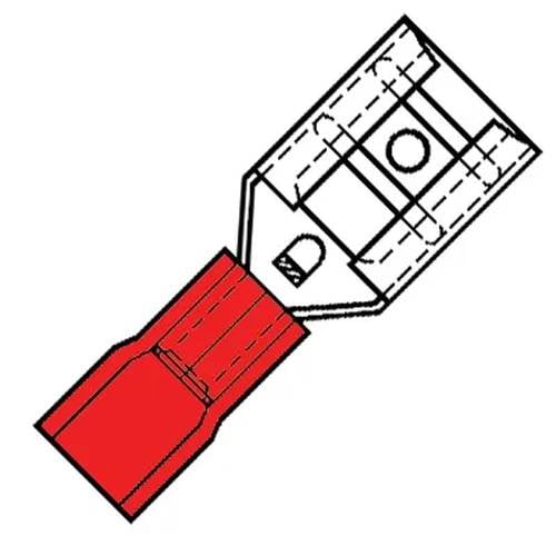 Kabelschoen vlakstekerhuls 0.5-1.5mm² groot - 100 - stuk(s) - rood-0