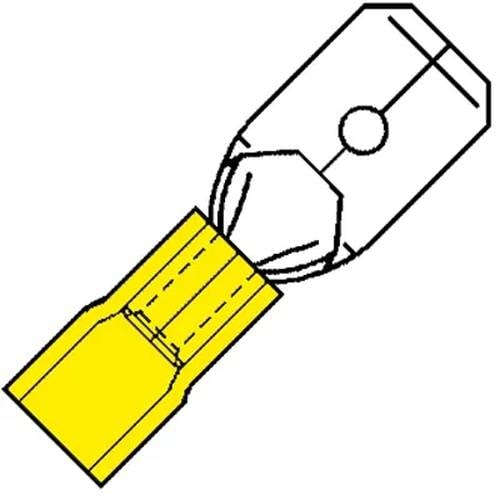 Kabelschoen vlaksteker 4-6mm² - 100 - stuk(s) - geel-0