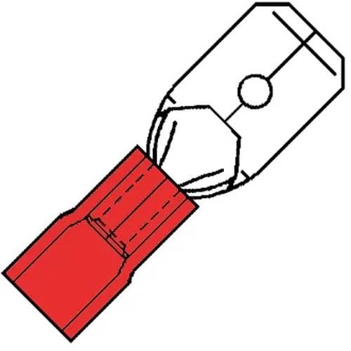 Kabelschoen vlaksteker 0.5-1.5mm² - 100 - stuk(s) - rood-0