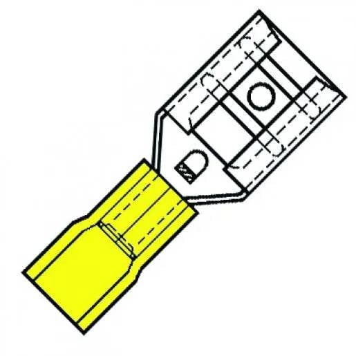 Kabelschoen vlakstekerhuls 4-6mm² - 100 - stuk(s) - geel-0