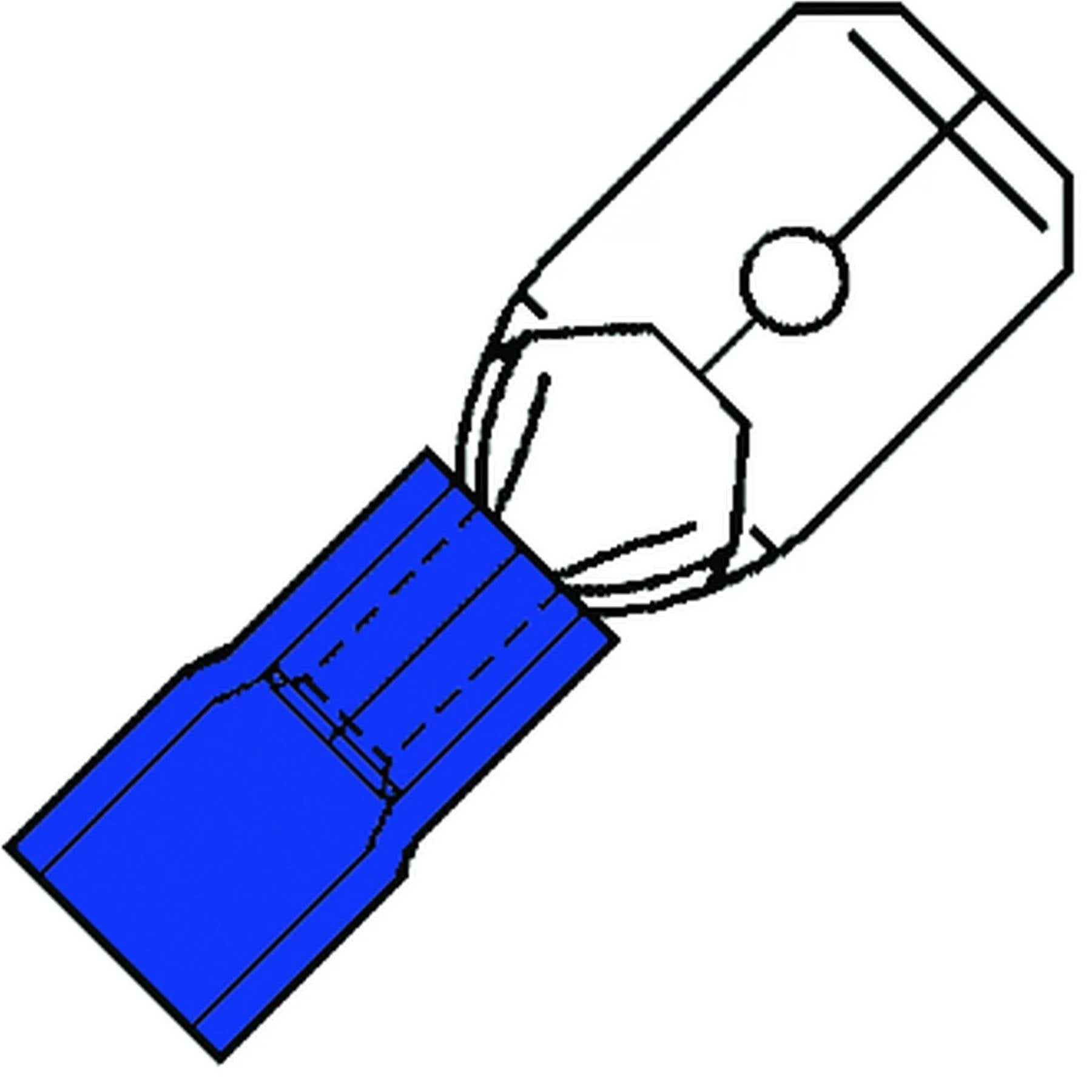 Kabelschoen vlaksteker 1.5-2.5mm² - 100 - stuk(s) - blauw-0