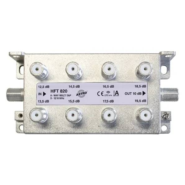 F-connector splitter 8 voudig metaal - metaal-0