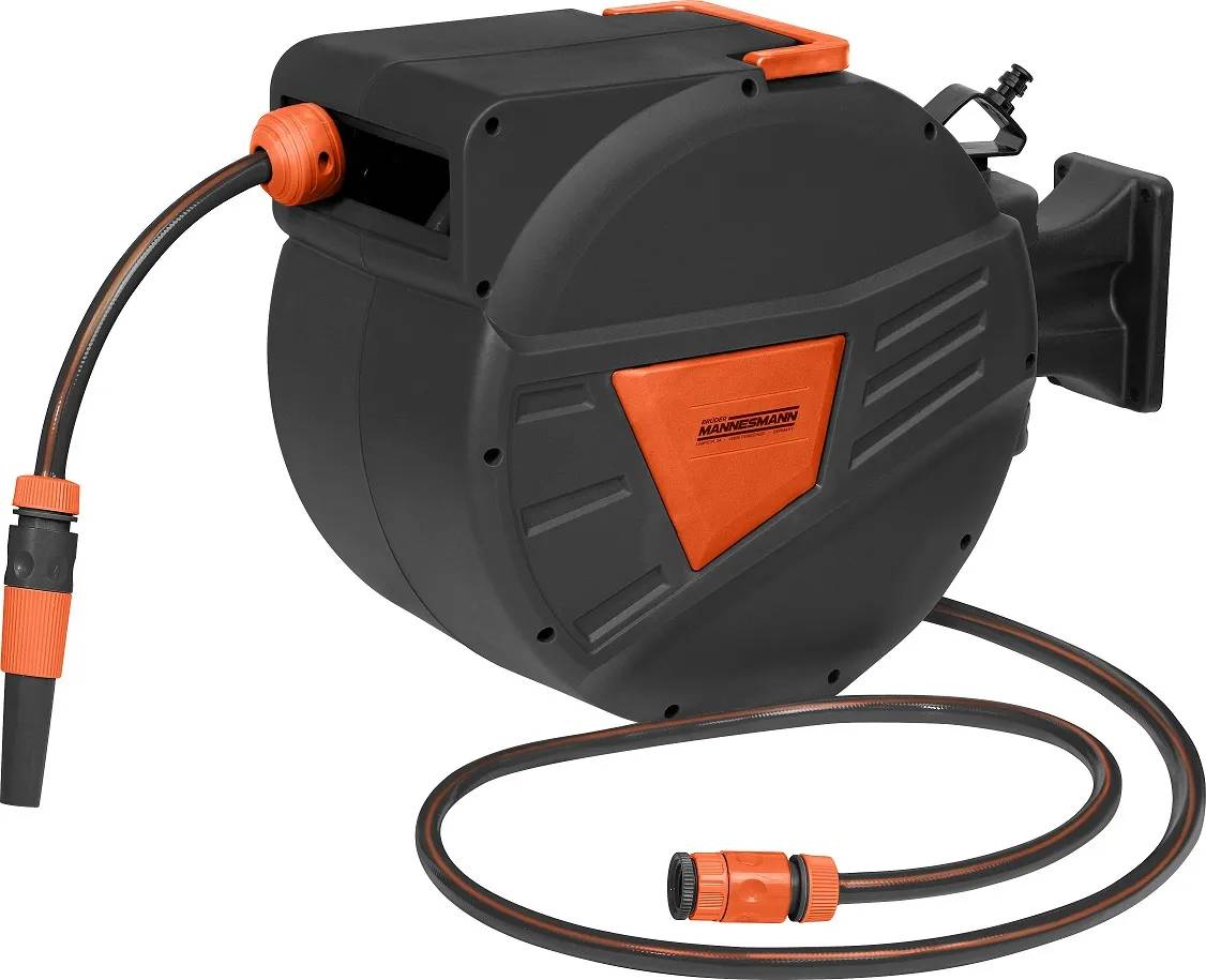 Tuinslang haspel 20meter wandslangbox rollup - zwart-1