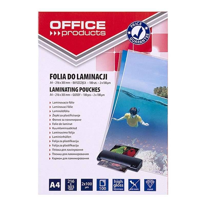 PBS OFFICE PRODUCTS Lamineerfolie, A4, 2x100 µm, glanzend, 100 stuks, transparant-0