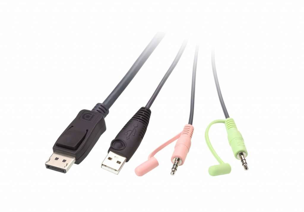 ATEN 2-poorts USB DisplayPort-kabel KVM-switch met externe poortselectieschakelaar-1