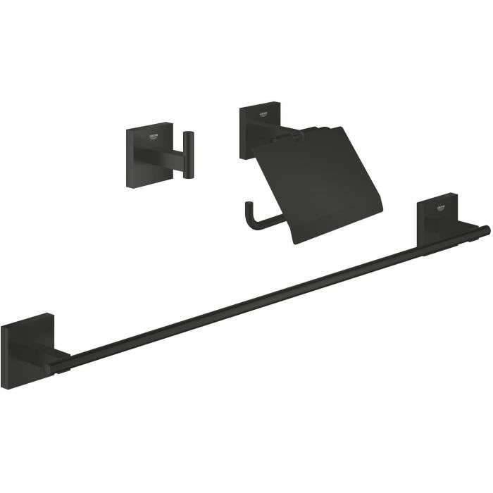 3-in-1 accessoireset - GROHE - 411242430 - Matzwart - Metaal - Douche-0