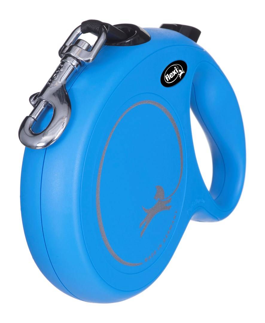 Flexi New Classic L Tape 8 m - Blauwe Uittrekbare Leash (CL30T8-251-BL-20)-1