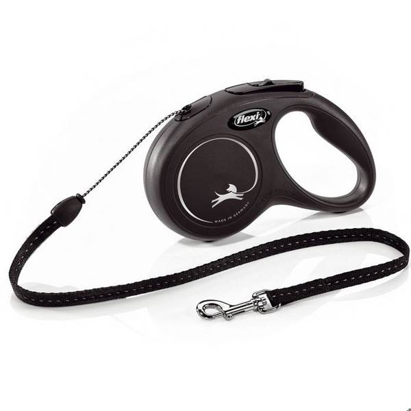 Flexi New Classic M Koordlijn 8 m Zwart voor Honden tot 20 kg - CL20C8-251-S-20