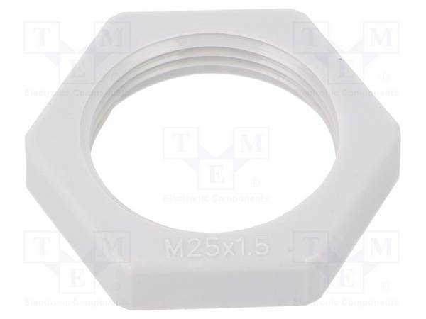 OBO BETTERMANN OBO-2048930 Moer; M25; polyamide; Thk: 7mm; Sleutel: 32mm; lichtgrijs; Spoed: 1,5 - 10 stuks