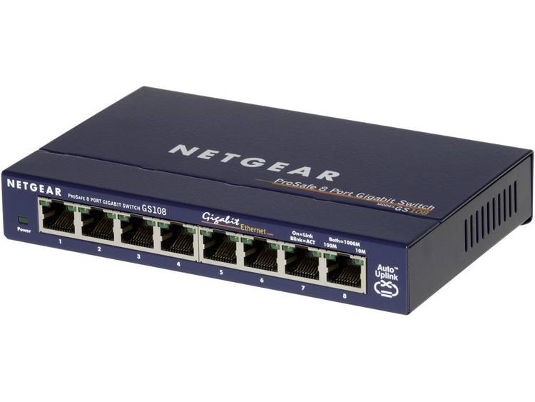 Netwerk switch RJ45 Netgear GS 108 8 poorten 1000 Mbit-s