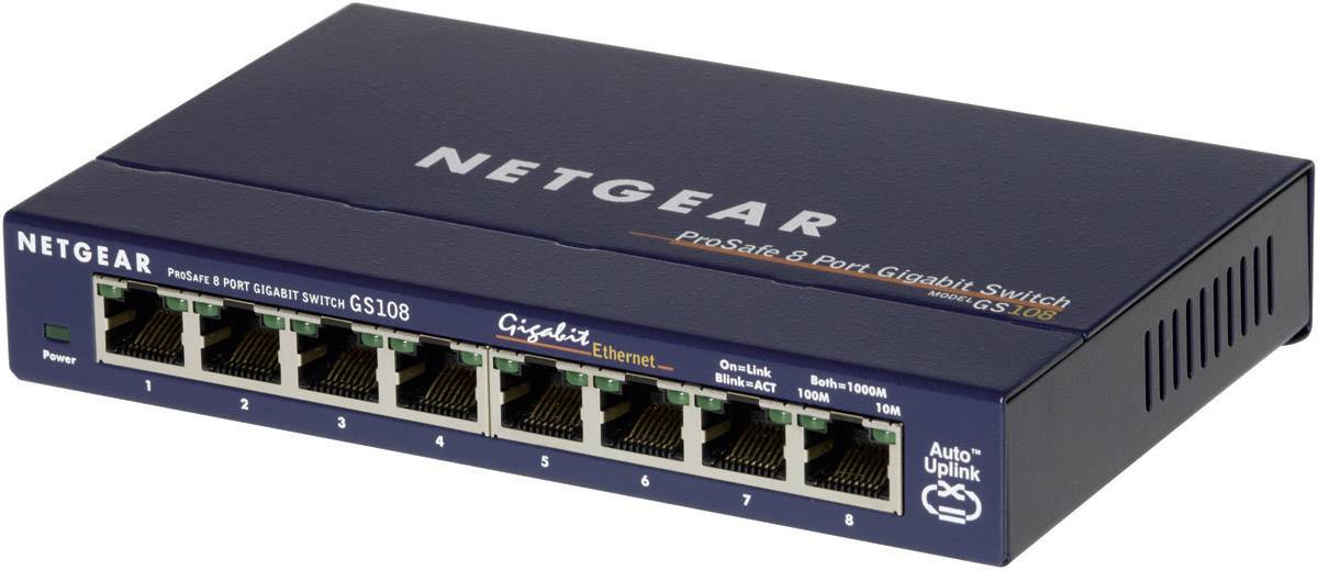 Brood gewoontjes Ontvanger NETGEAR NE000005 GS108GE Netwerk switch 8 poorten 1 GBit/s kopen ? Conrad  Electronic