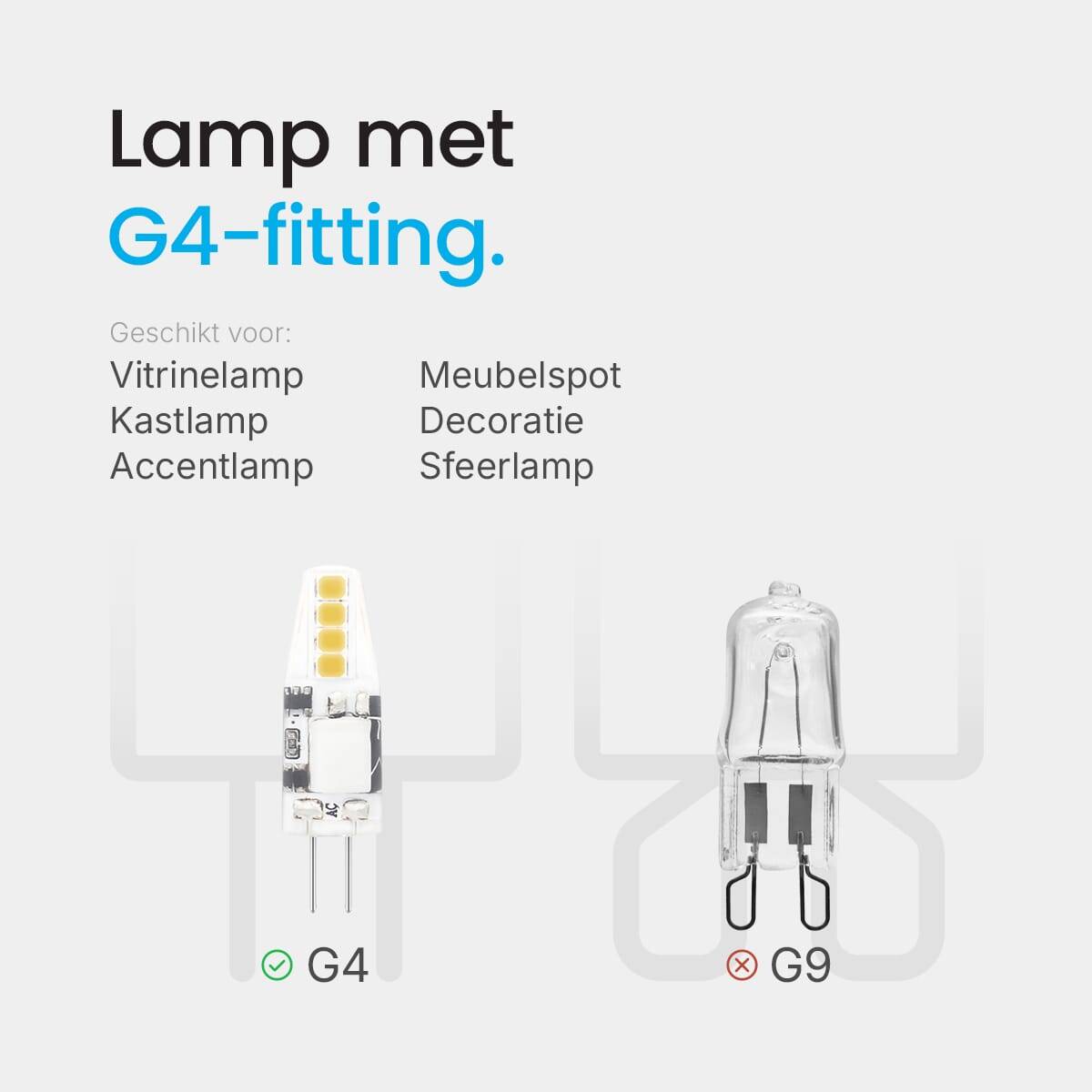 Modee LED Insteeklamp G4 Helder - 1.8W 180lm 2700K - Warmwit - Vervangt 18W - 12V - 50 stuks-3