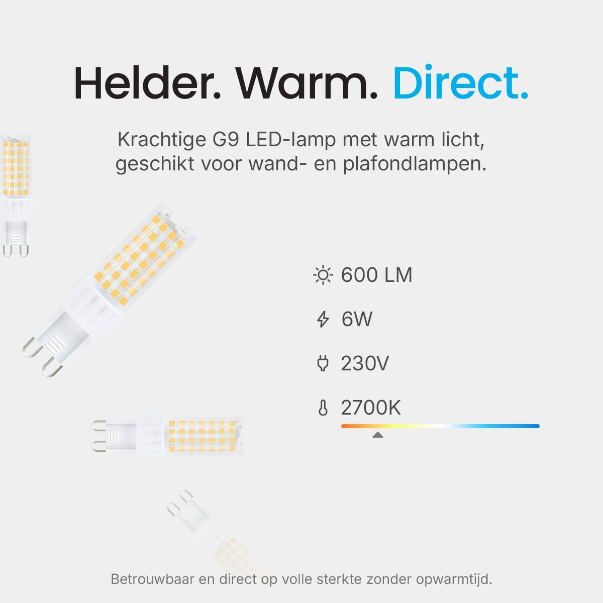 Modee LED Insteeklamp G9 Helder - 6W 600lm 2700K - Warmwit - Vervangt 60W - 25 stuks-3
