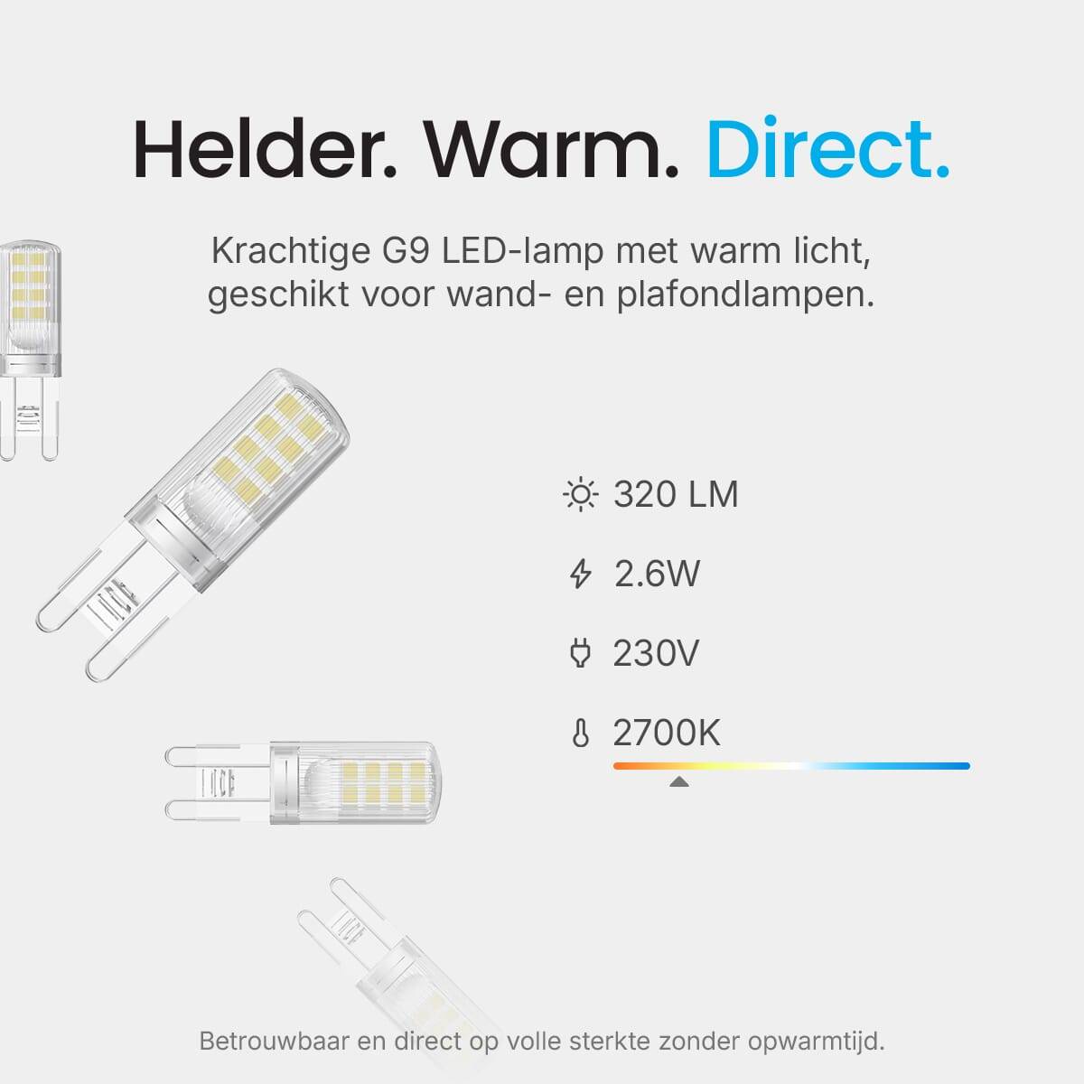 Modee LED Insteeklamp G9 Helder - 2.6W 320lm 2700K - Warmwit - Vervangt 30W - 50 stuks-1