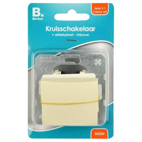 Kruisschakelaar + wip inbouw crème - creme-0