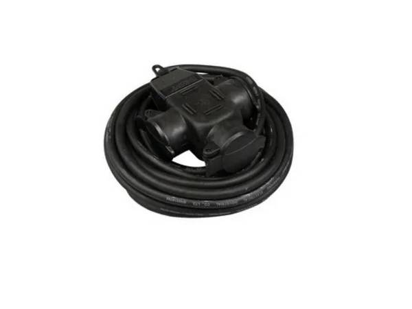 Verlengblok 3V + RA 5 meter H07 + klep - zwart