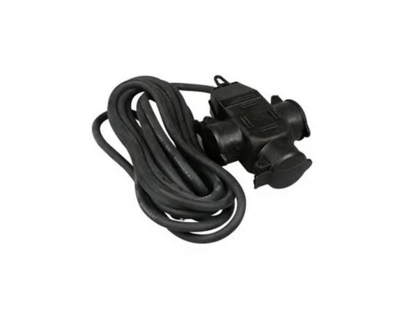 Verlengblok 3V + RA 10 meter H07 + klep - zwart