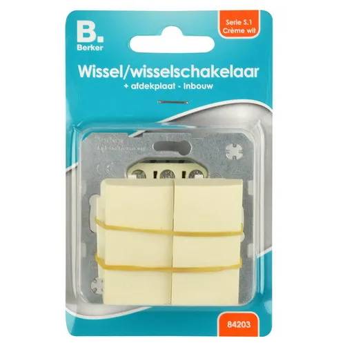 Wissel/wissel schakelaar + wip inbouw crème - creme-0