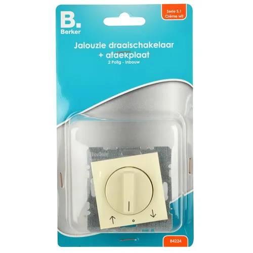Jaloeziedraaischakelaar 2- polig + afdekplaat crème - creme-0
