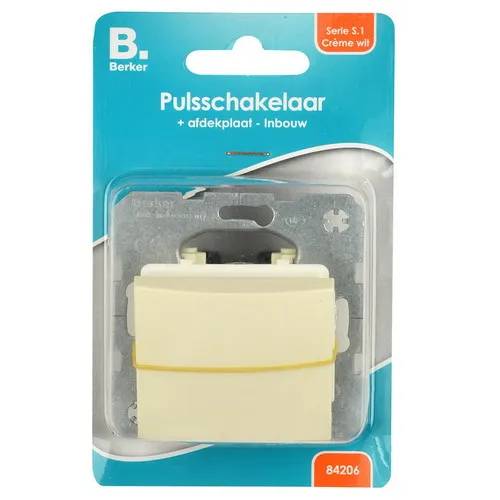 Pulsschakelaar + wip inbouw crème - creme-0