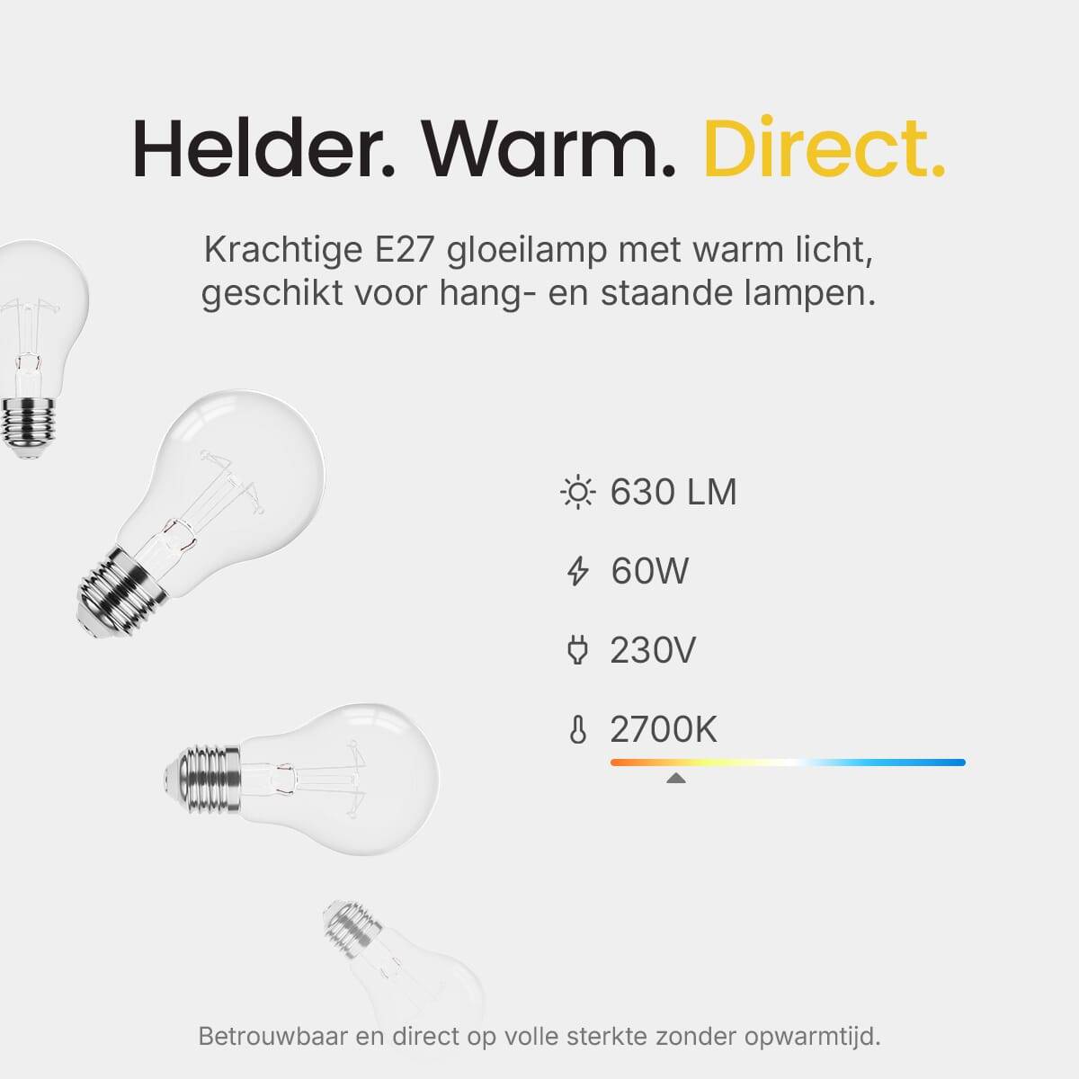Technik Gloeilamp G80 E27 Helder - 60W 630lm 2700K - Warmwit Dimbaar - 25 stuks-1