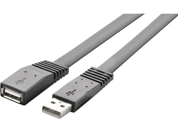 Renkforce USB 2.0 Verlengkabel [1x USB 2.0 stekker A 1x USB 2.0 bus A] 3.00 m Zwart Zeer flexibel