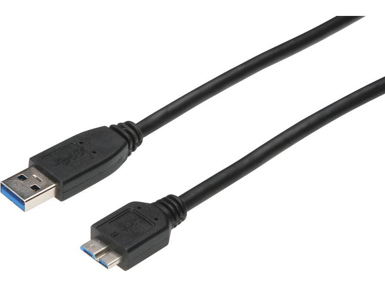 USB 3.0 Aansluitkabel [1x USB 3.0 stekker A 1x USB 3.0 stekker micro B] 1.80 m Zwart UL gecertificee