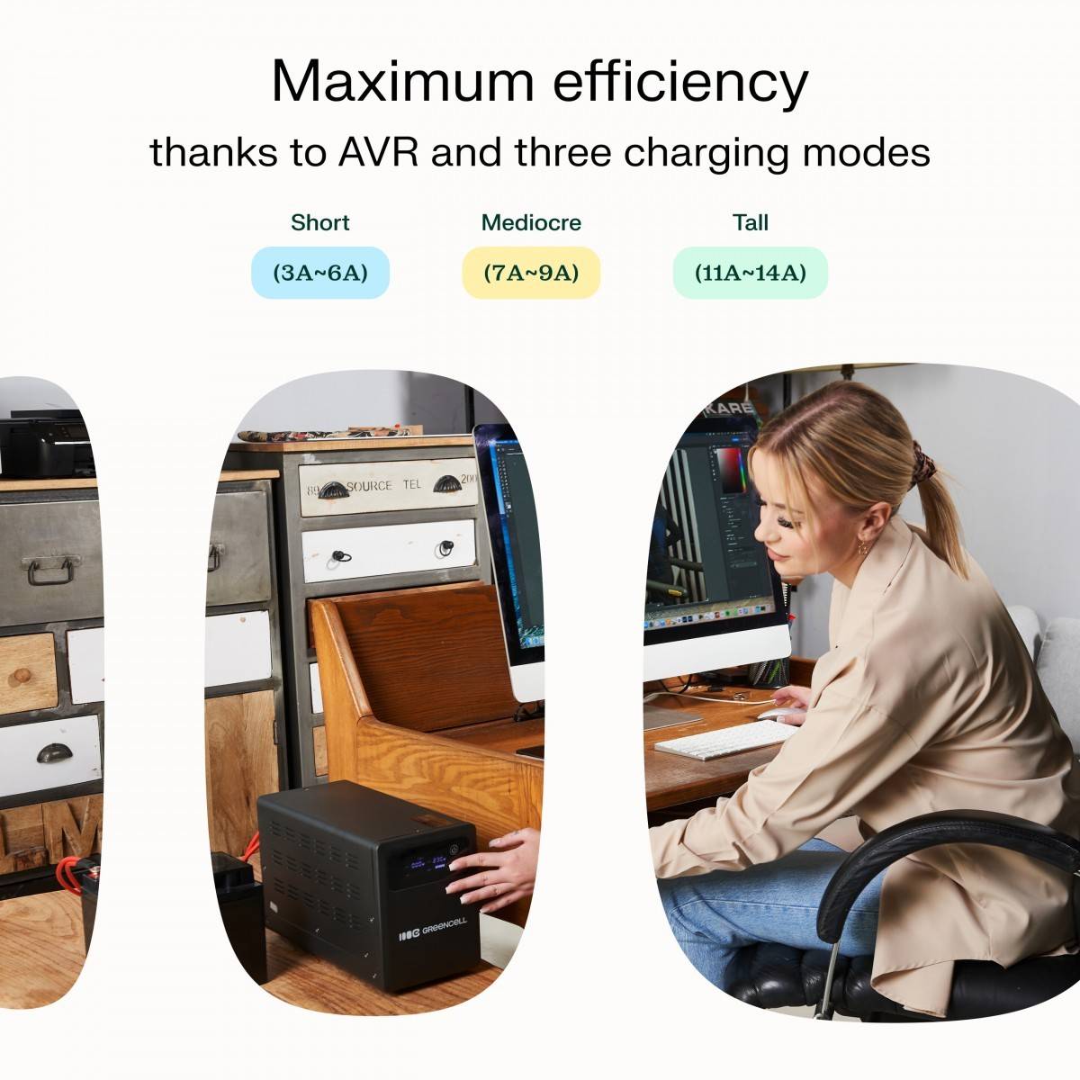 GREEN CELL GC-UPSLPPC500 Voedingseenheid: UPS; 500W; 800VA; 230V; French x2,draden; 50Hz - 1 stuk-1
