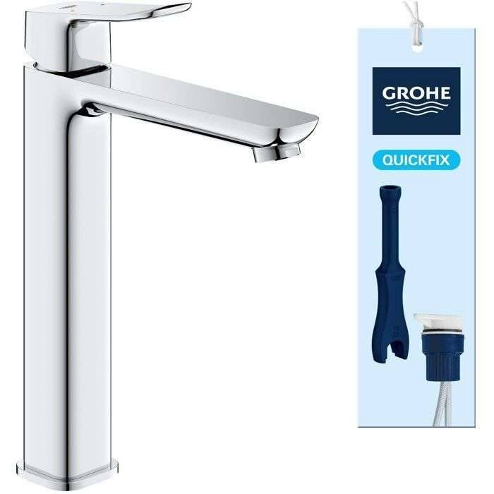 Wastafelkraan - GROHE DICE - Maat XL - Gladde behuizing zonder afvoer - Chroom-0