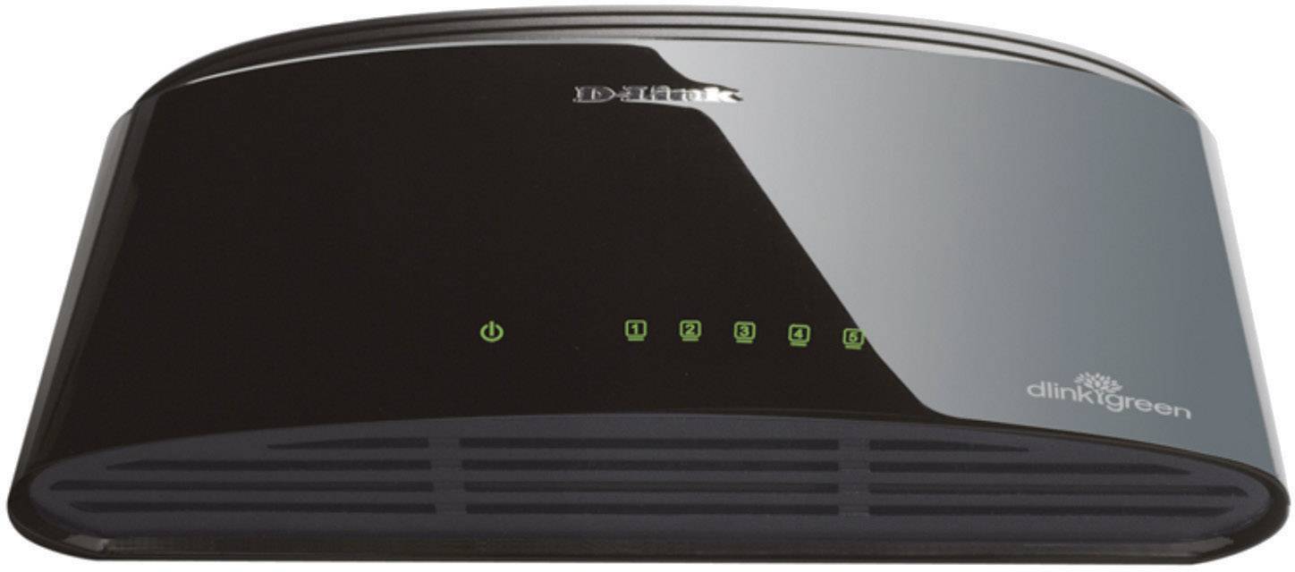 Een zwarte router met groen oplichtende led's aan de voorkant geeft de bedrijfsstatus aan.