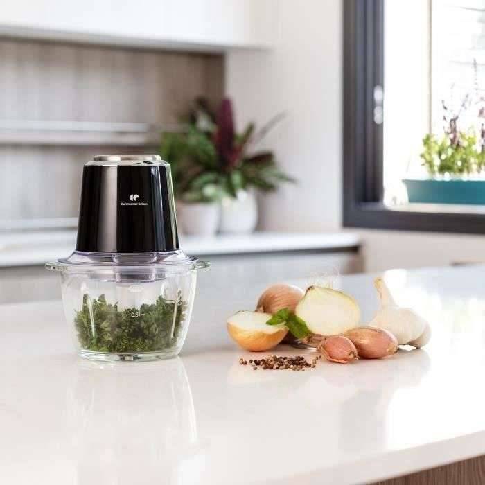 CONTINENTAL EDISON CEMH01 Mini Chopper glazen kom - zwart-1