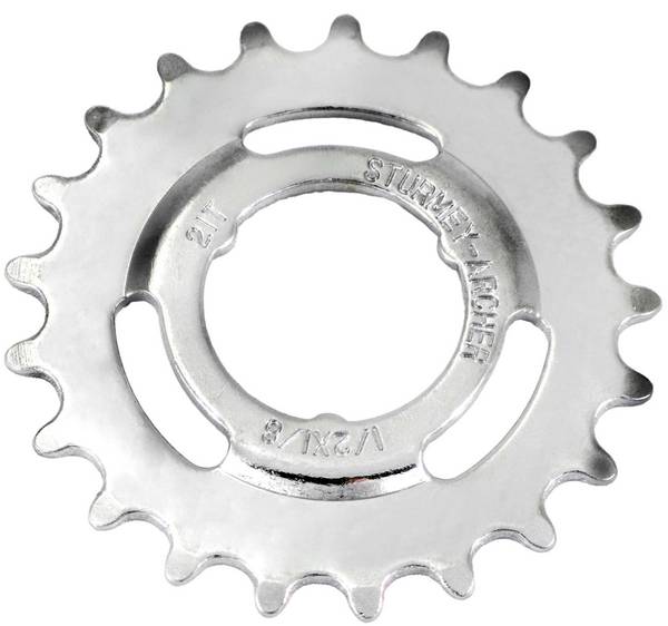 Tandwiel Sturmey Archer 21T - 1/8" doorgezet - chroom