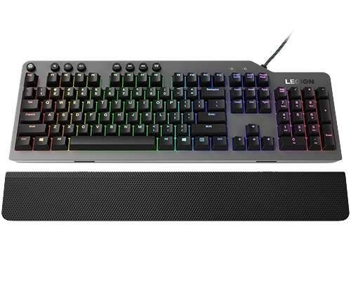 LEV Lenovo Legion K500 toetsenbord Gamen USB QWERTY Amerikaans Engels Zwart, Grijs-0