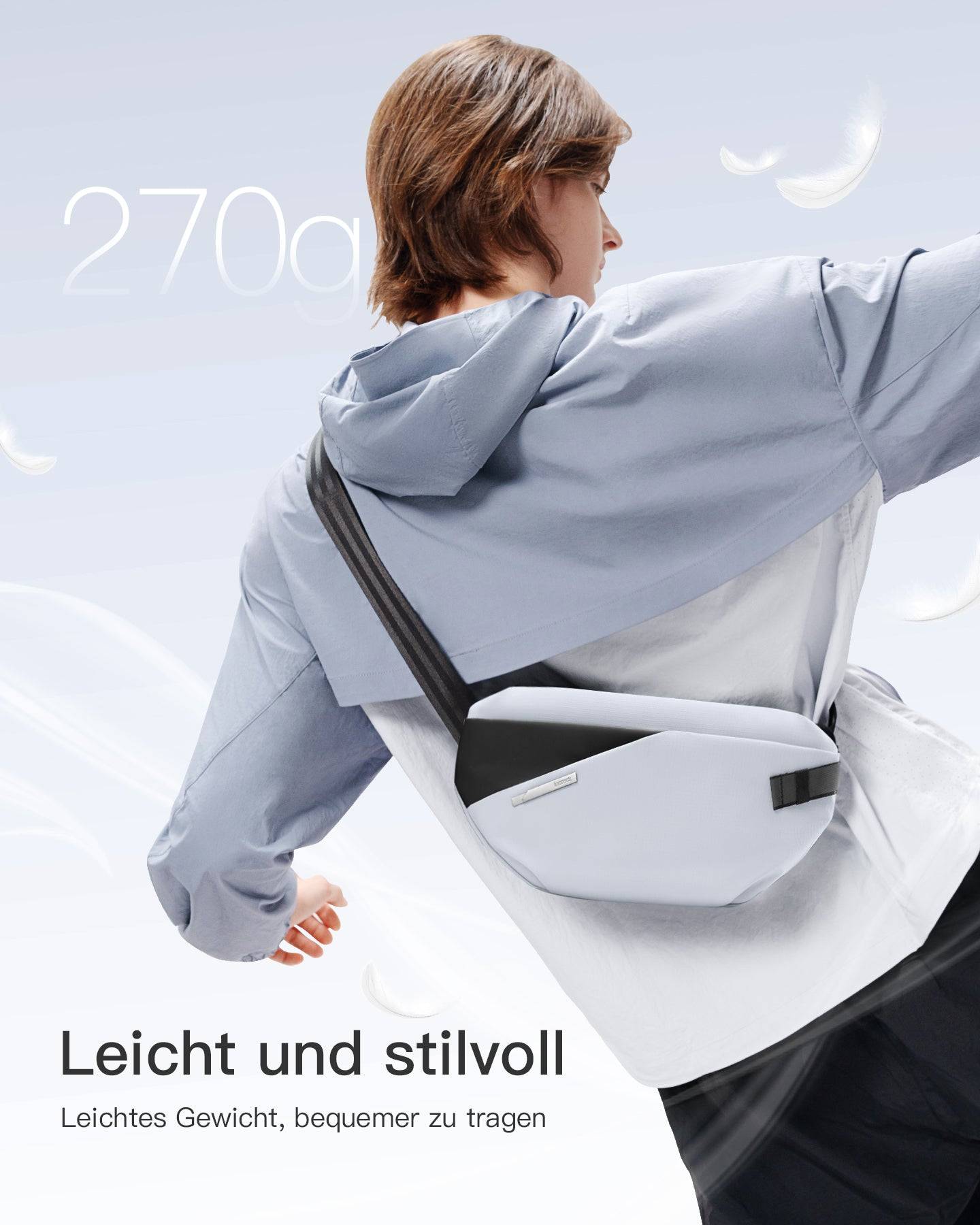 Inateck schoudertas FB01001 grijsblauw 34,5 cm * 23,5 cm * 5 cm-1