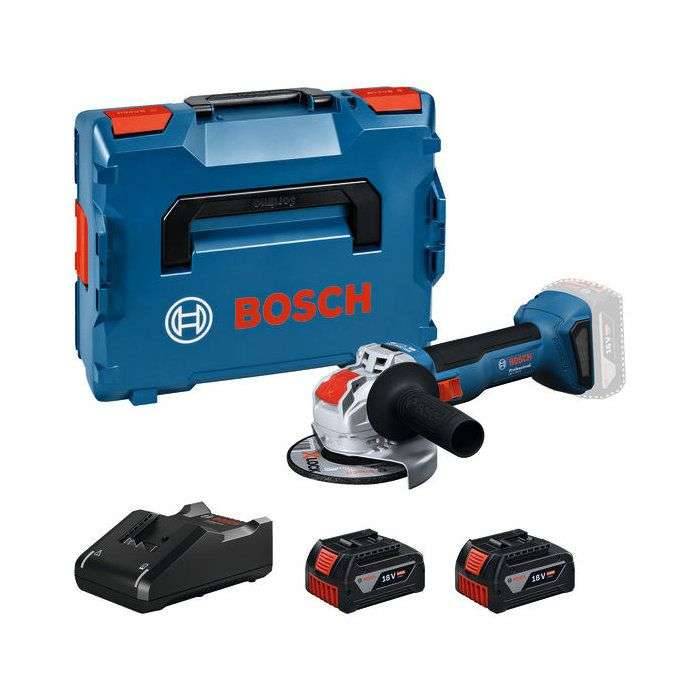BOSCH PROFESSIONAL Accu-haakse slijper - GWX 18V-8 - 18V - 125 mm - Met 2 x GBA 4.0Ah accu's + GAL 1840 L X-LOCK-0