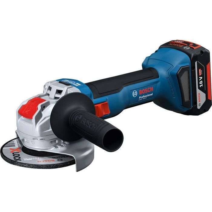 BOSCH PROFESSIONAL Accu-haakse slijper - GWX 18V-8 - 18V - 125 mm - Met 2 x GBA 4.0Ah accu's + GAL 1840 L X-LOCK-1