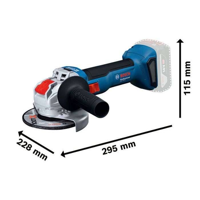 BOSCH PROFESSIONAL Accu-haakse slijper - GWX 18V-8 - 18V - 125 mm - Met 2 x GBA 4.0Ah accu's + GAL 1840 L X-LOCK-2