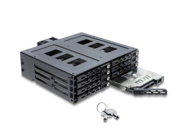 Delock 5.25″ Mobile Rack for 8 x 2.5″ SATA or SAS HDD / SSD with lock-0