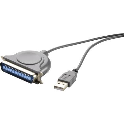 Renkforce Aansluitkabel USB 1.1 [1x USB 1.1 stekker A - 1x Centronics-bus] 1.80 m Zwart 