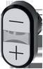 Siemens 3SU10003AB660AL0 3SU1000-3AB66-0AL0 Dubbele drukknop Kunststof frontring Knop Zwart, Wit 1 stuk(s)