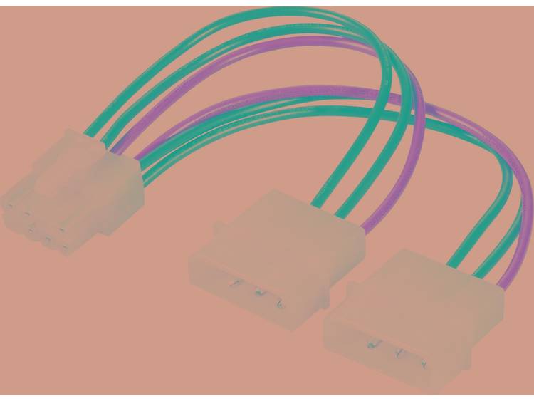 renkforce Stroom Y-kabel [2x IDE-stroomstekker 4-polig 1x PCI-E stekker 8-polig] 0.15 m Geel-zwart
