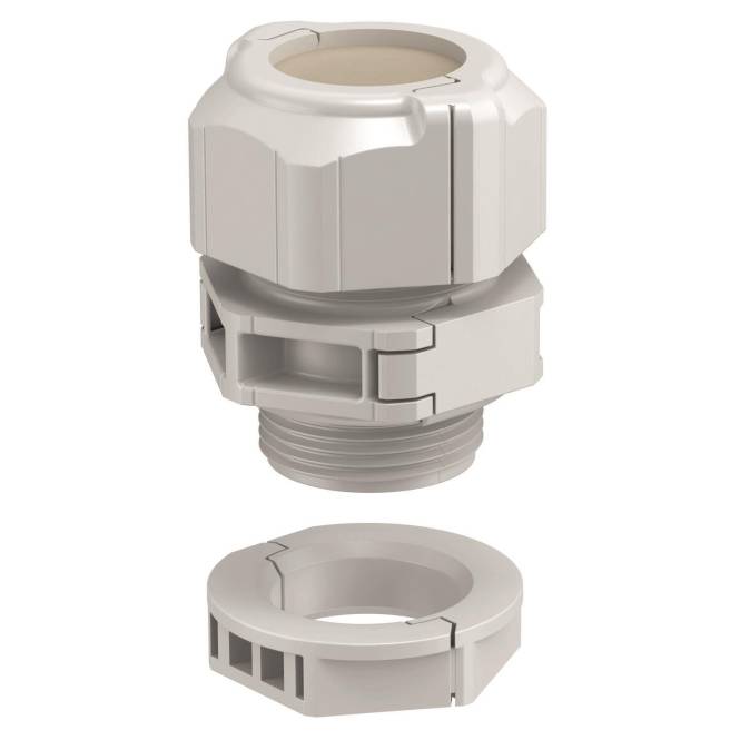 Deelbare Wartel met dichtring gesloten M20, PC, lichtgrijs-0
