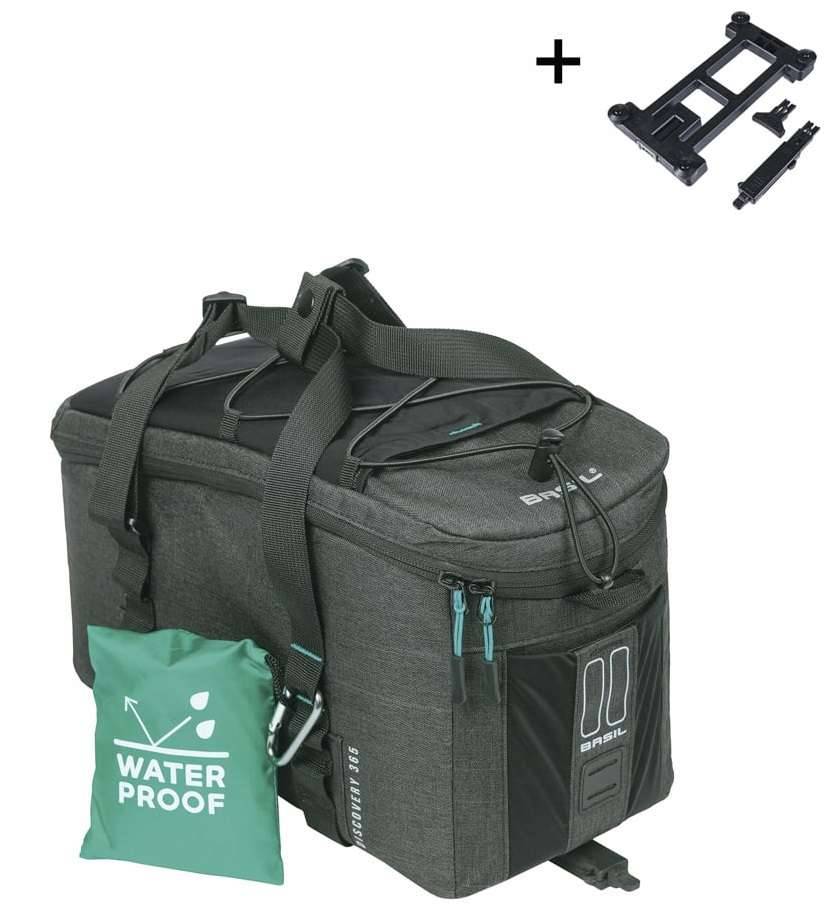 Bagagedragertas Basil Discovery 365D MIK 9 liter 34 x 16 x 18 cm - zwart-0