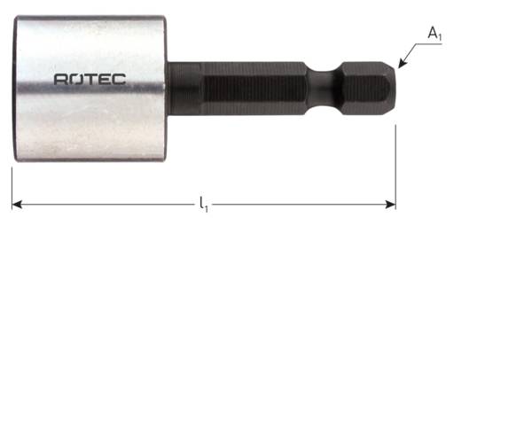 Dopsleutel E6.3 1/4" bitopn., magnetisch, SW 19x65