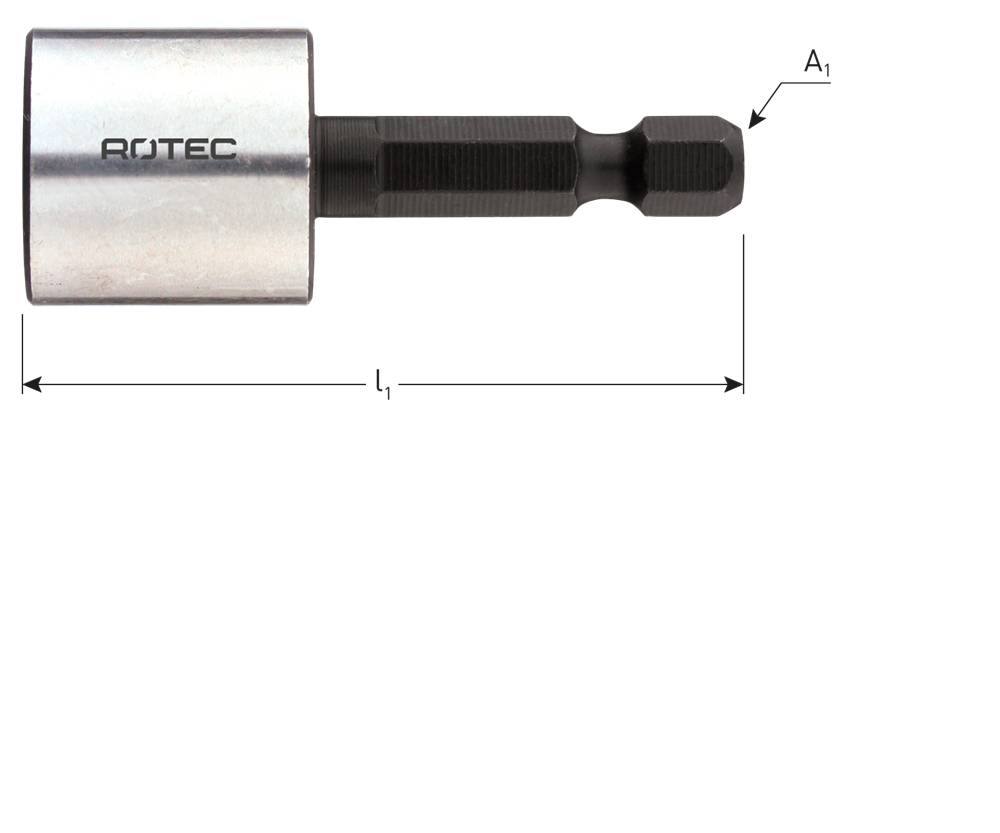 Dopsleutel E6.3 1/4" bitopn., magnetisch, SW 19x65-0