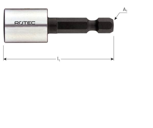 Dopsleutel E6.3 1/4" bitopn., magnetisch, SW 1/4"x50