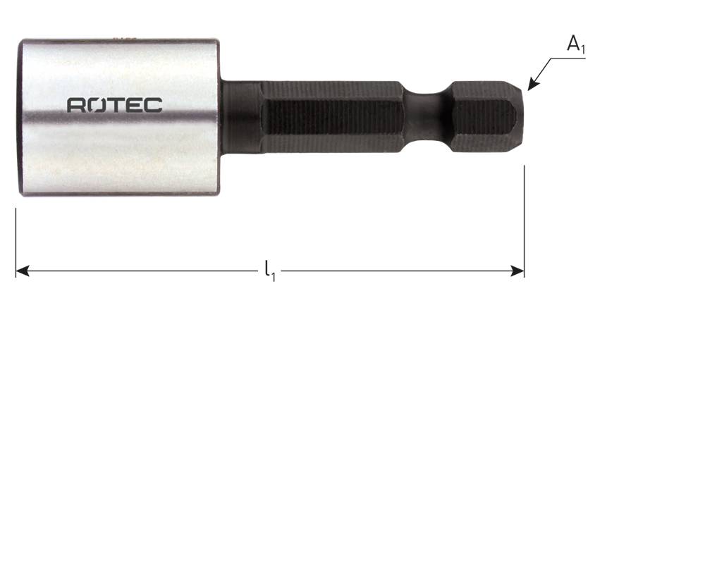Dopsleutel E6.3 1/4" bitopn., magnetisch, SW 1/4"x50-0