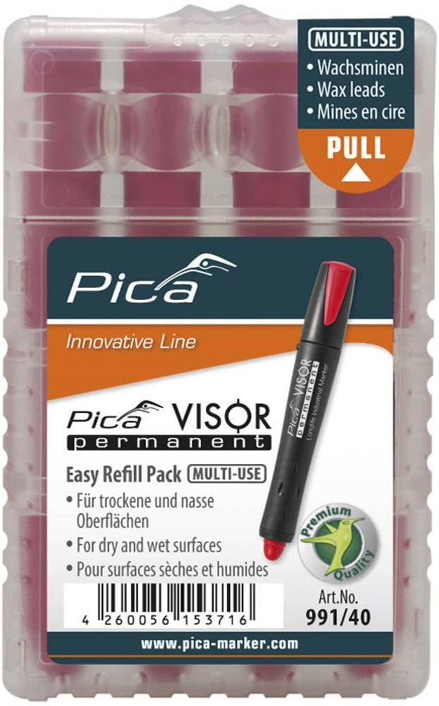 Pica 991/40 VISOR Permanent Navulling rood - 1 - stuk-0